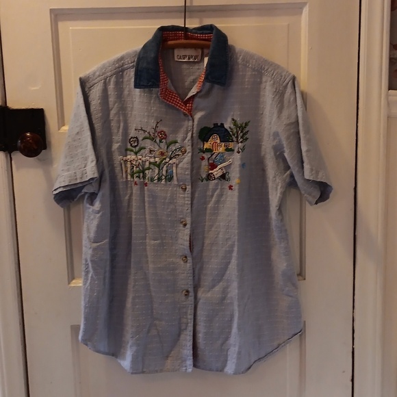 Granny 👵 Grandma chic large Casey & Max button down shirt - Picture 1 of 5